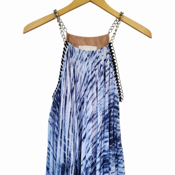 Michael Michael Kors Midnight Blue Tie Dye Georgette Maxi Dress Sz M/ $325 MRSP - Picture 3 of 12